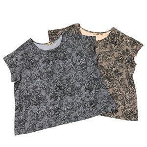 🌺 2 Motto Tops with lace-effect floral and paisley pattern women’s size 3X